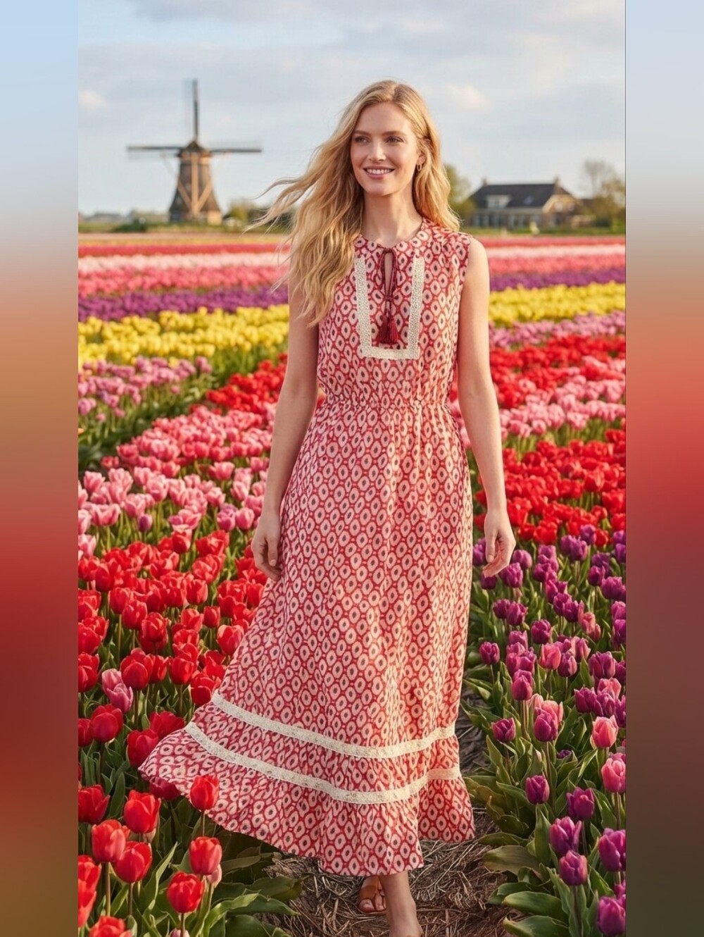 Kate Spade Sleeveless Maxi Dress with Crochet Trim 4